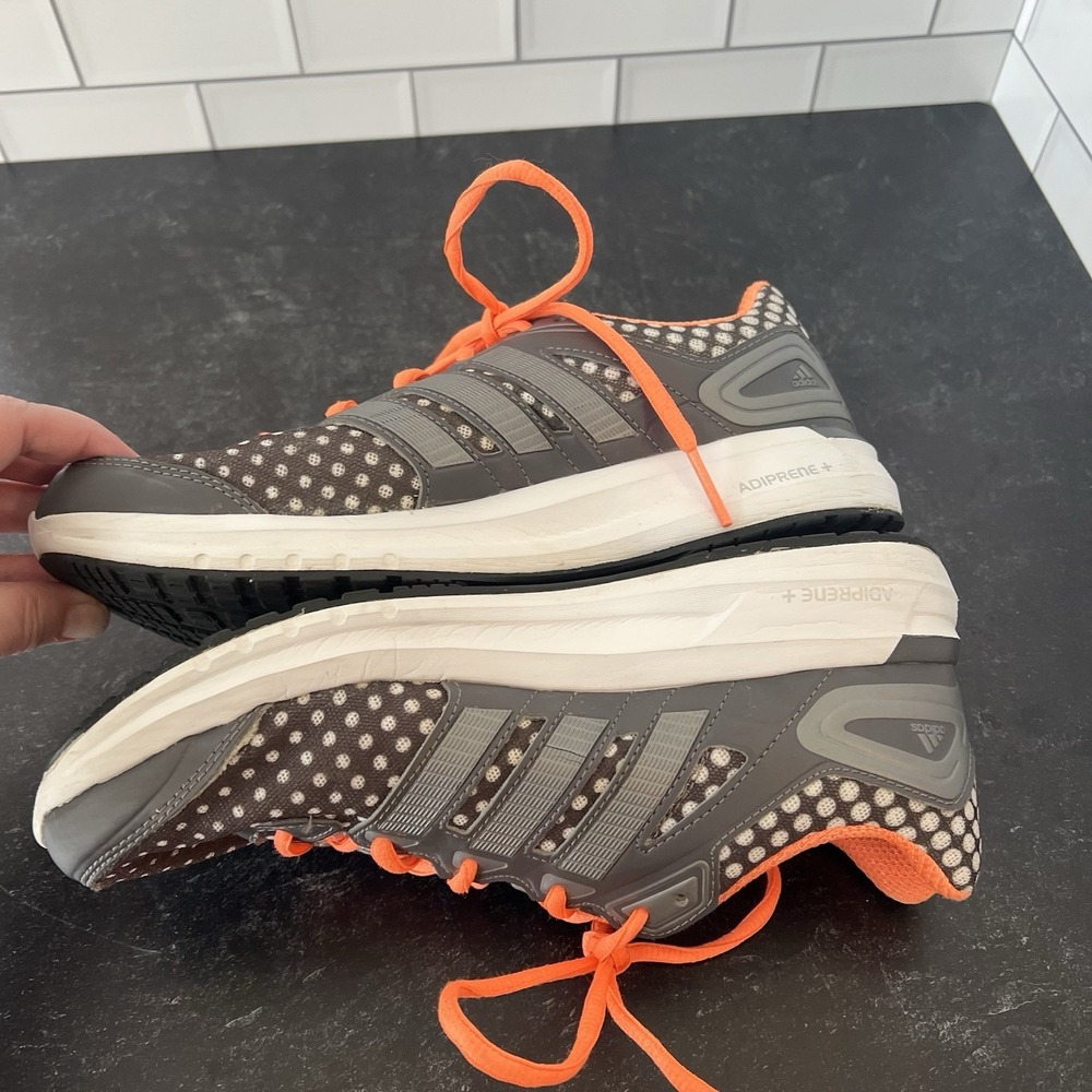 Adidas Size 8 Duramo 6 Adiprene Running Shoes Sneakers Gray Orange - very clean - Picture 8 of 16